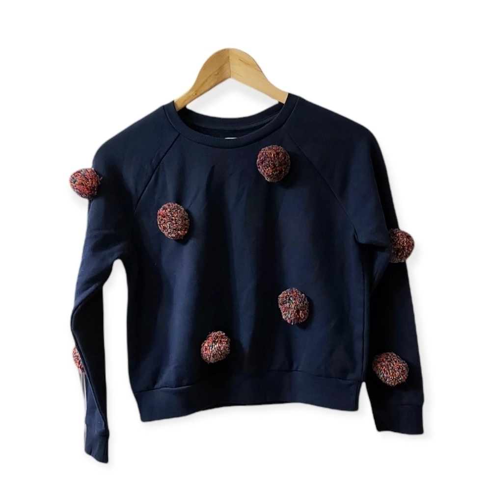 NWT Gymboree Pom Pom Sweater, Navy, Size Large (10-12)